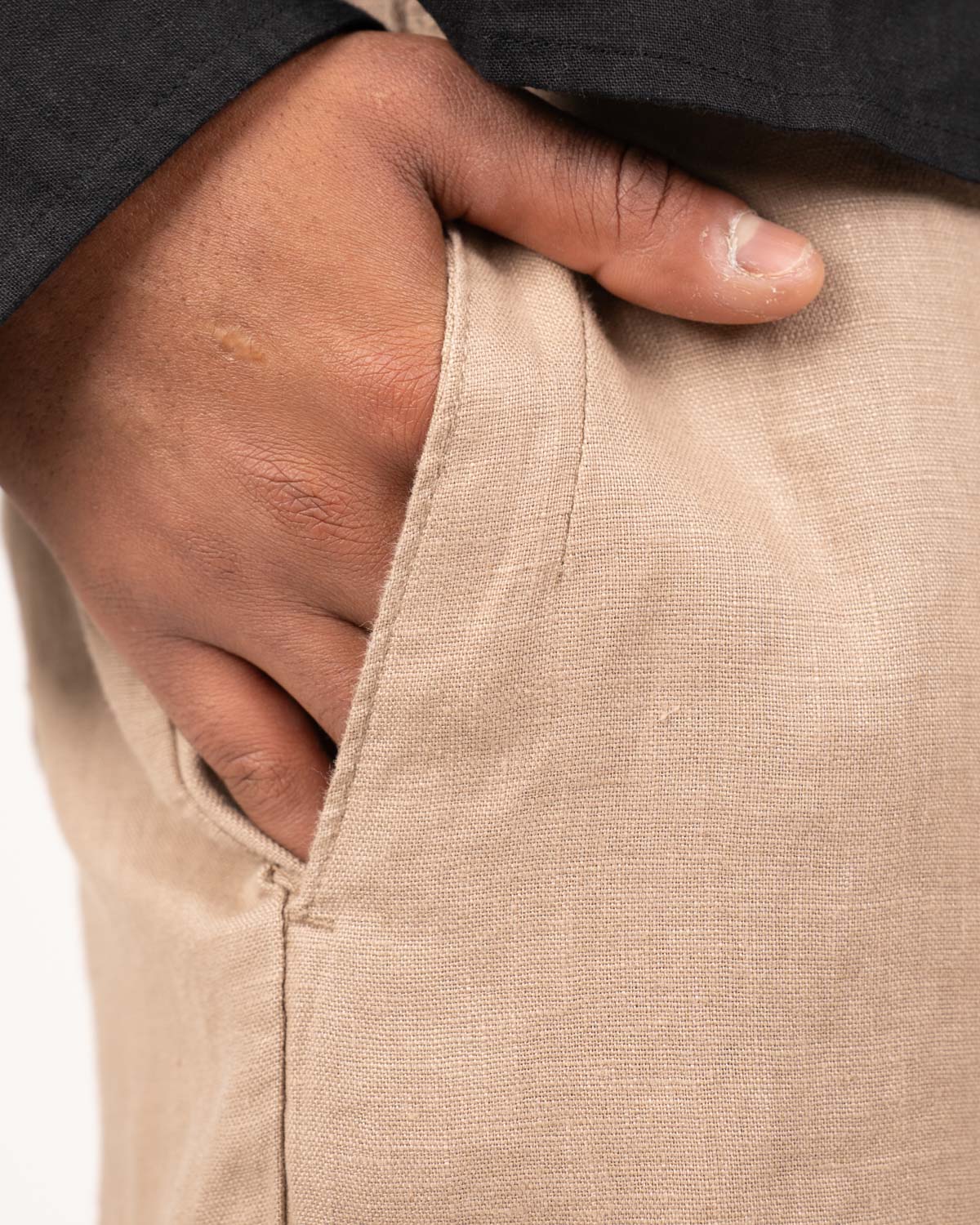 Baggy 100% hørbukser Mokka | Skagen - clothing.dk